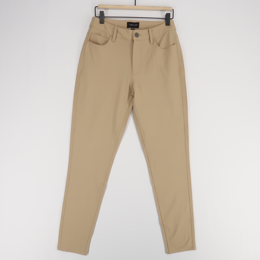 Unbound Merino Pants Womens 26x30 Khaki Travel High Rise Tapered Wool Blend